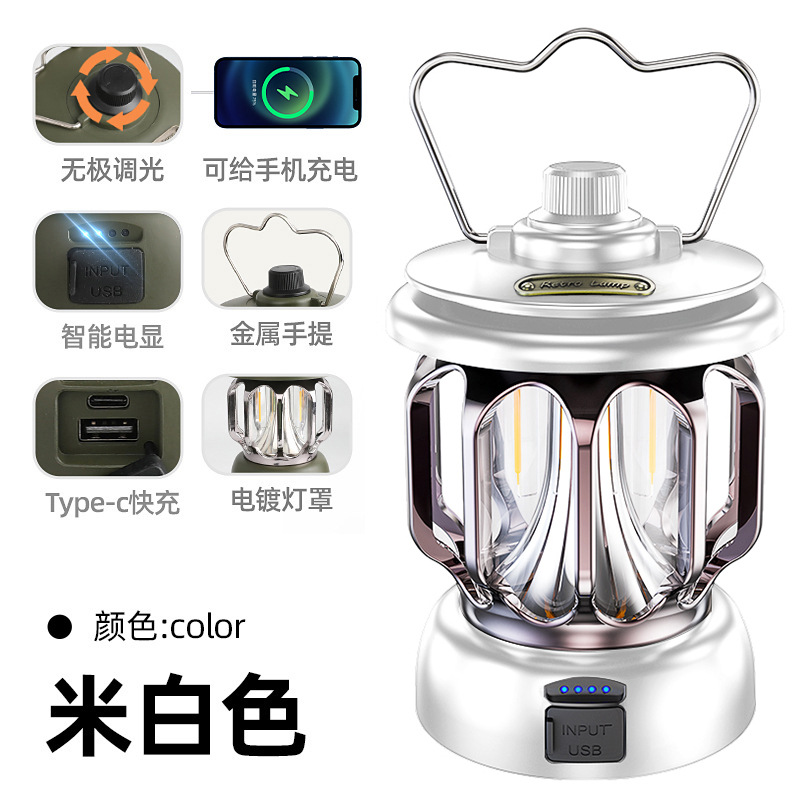 国境を越えた新型屋外キャンプ灯ledレトロ馬灯手提げテント灯便利式usb充電キャンプ灯