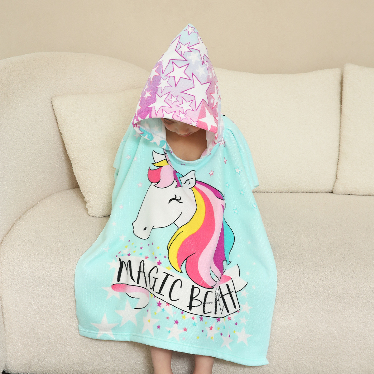 Toallas de baño grandes de microfibra para niños, impresión de patrón absorbente de secado rápido, toallas de playa estampadas, toallas de playa al por mayor