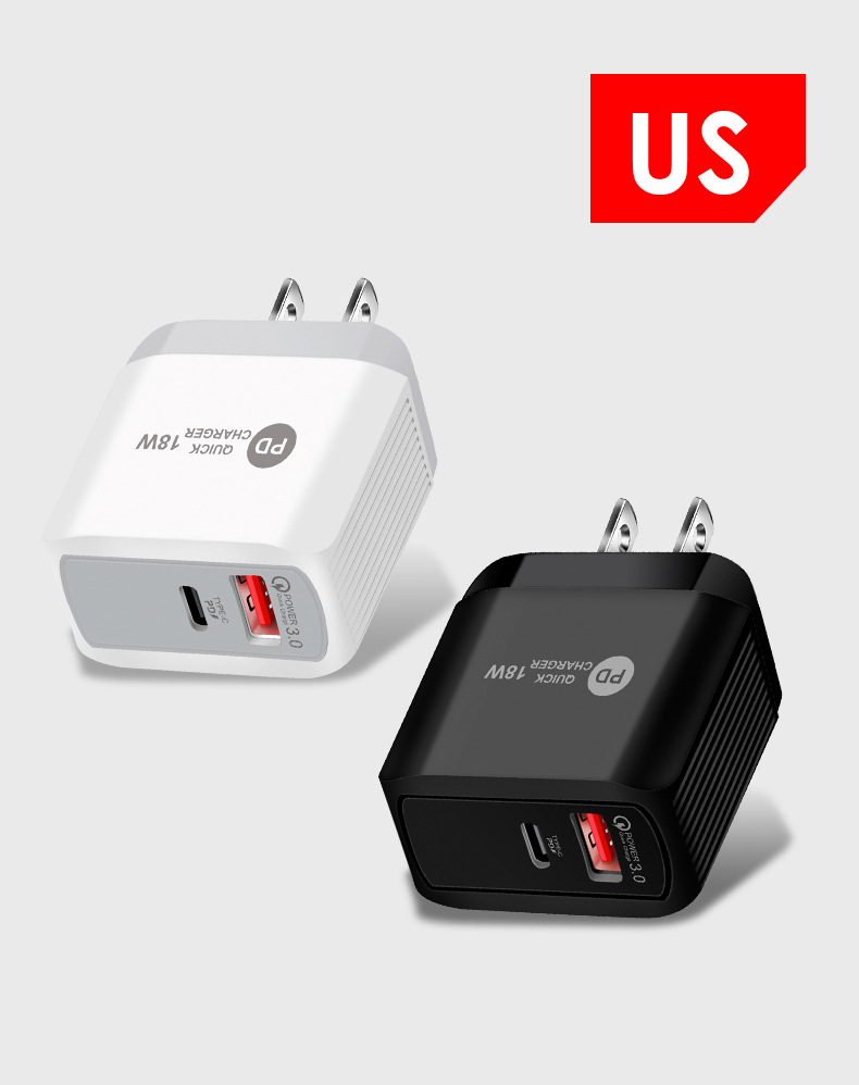 New PD12W charger 5V2A British standard type-c adapter PD+USB charging head_voghion.com
