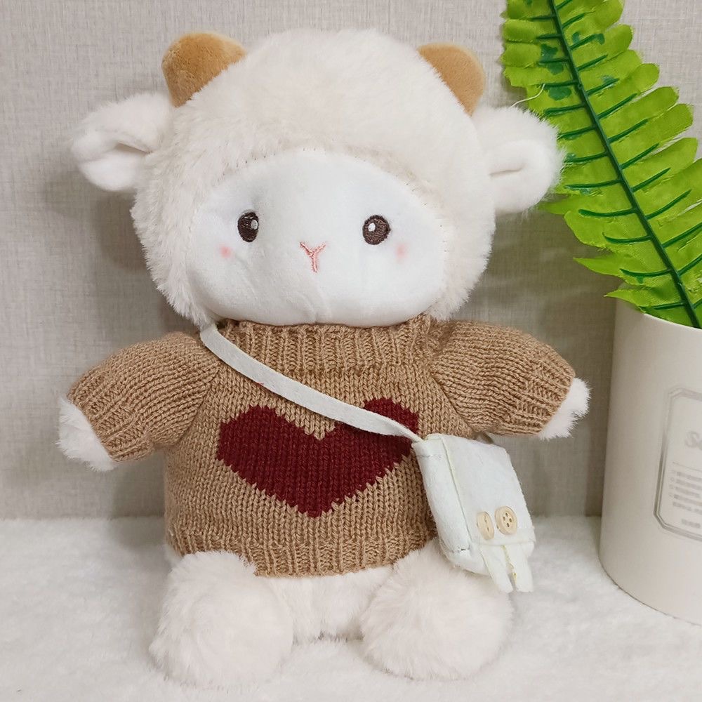 Muñeca de cambio de ropa de oveja de Polk almohada regalo de cumpleaños actividad de seguridad arrojando muñeca de agarración emoción acompañante muñeca de cordero