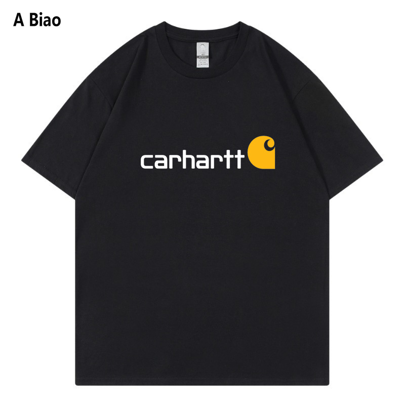 Amazon fashion brand carhartt mango letter short sleeve men's and women's cotton T-shirt lovers casual loose version wholesale T