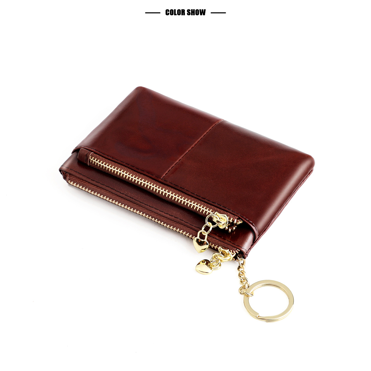 New Oil Wax Leather Coin Purse Fashion Small Coin Bag Hand Key Bag Small Purse display picture 4