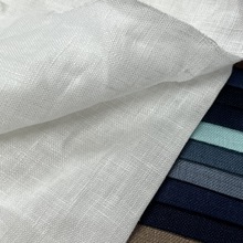 现货高档纯亚麻面料挺阔柔滑光亮 20支亚麻平纹 140克 原生态麻布