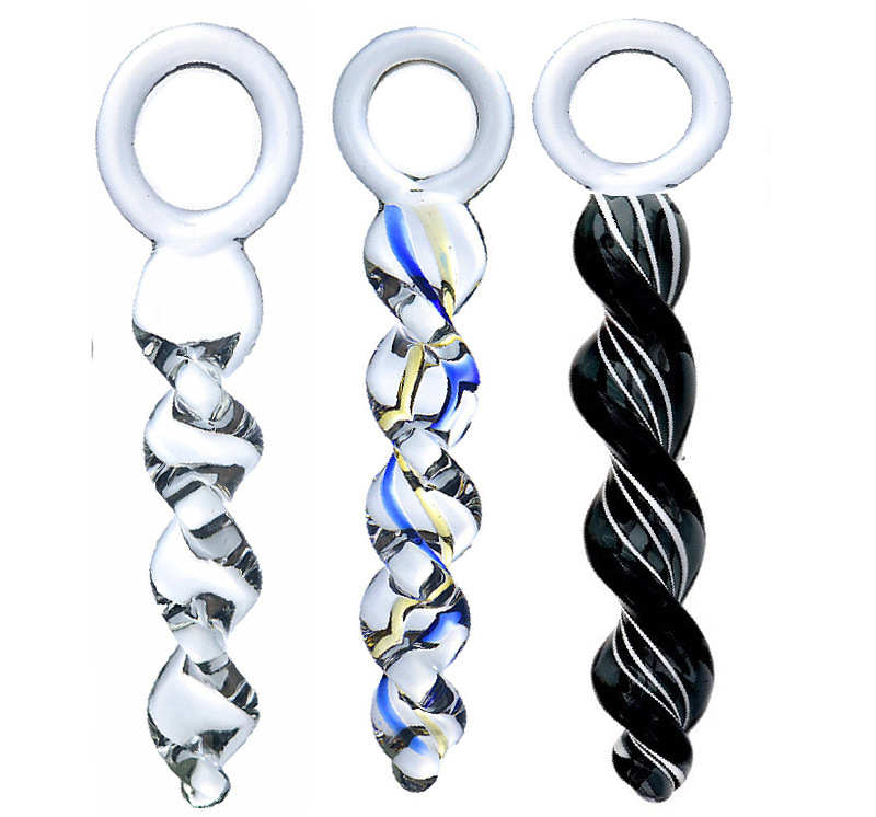 Threaded Glass Anal Plug Dildo, Crystal Borosilicate Massager Stick — detail image 1