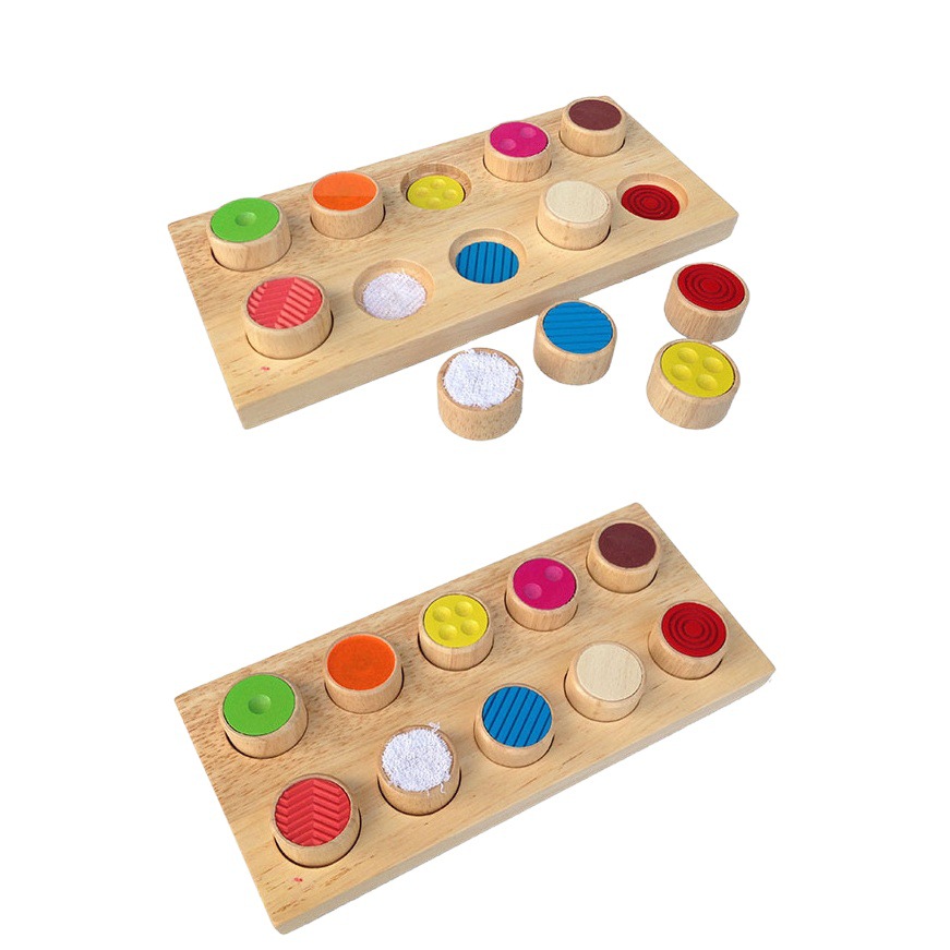 Ciegos caja táctil bebé Touch Board Montessori sensorial enseñanza ayudas forma Juego a juego juguetes educativos de los niños