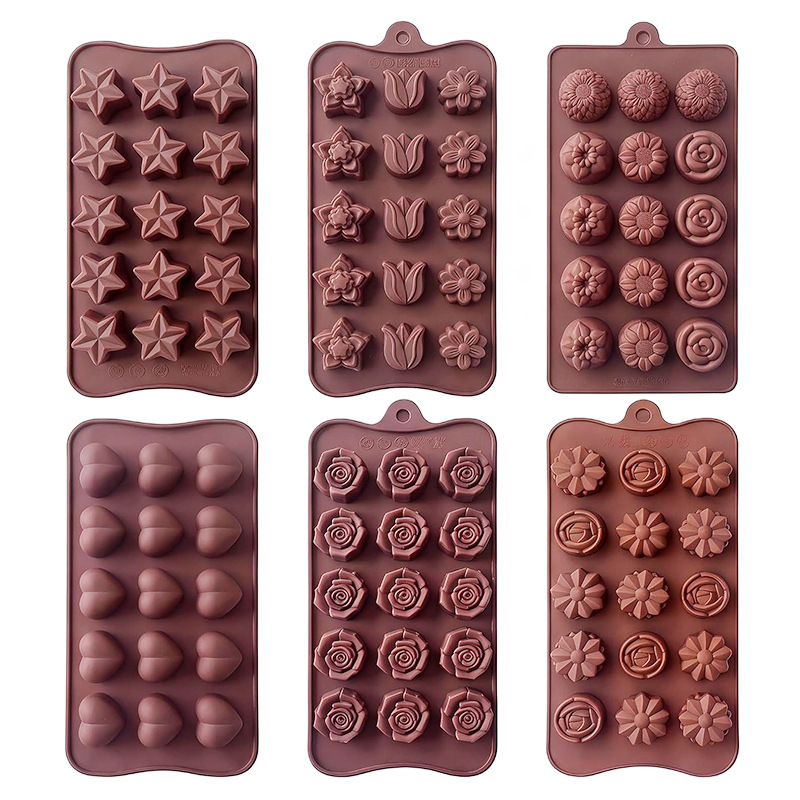 Molde de silicona de grado alimenticio para chocolate, en forma de corazón, para hacer caramelos, hielo, fondant y pudín.