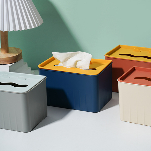 Creative Desktop Tissue Box Plastic Simple Napkin Box Hotel Company Home Living Room Multifunctional Paper Napkin Box