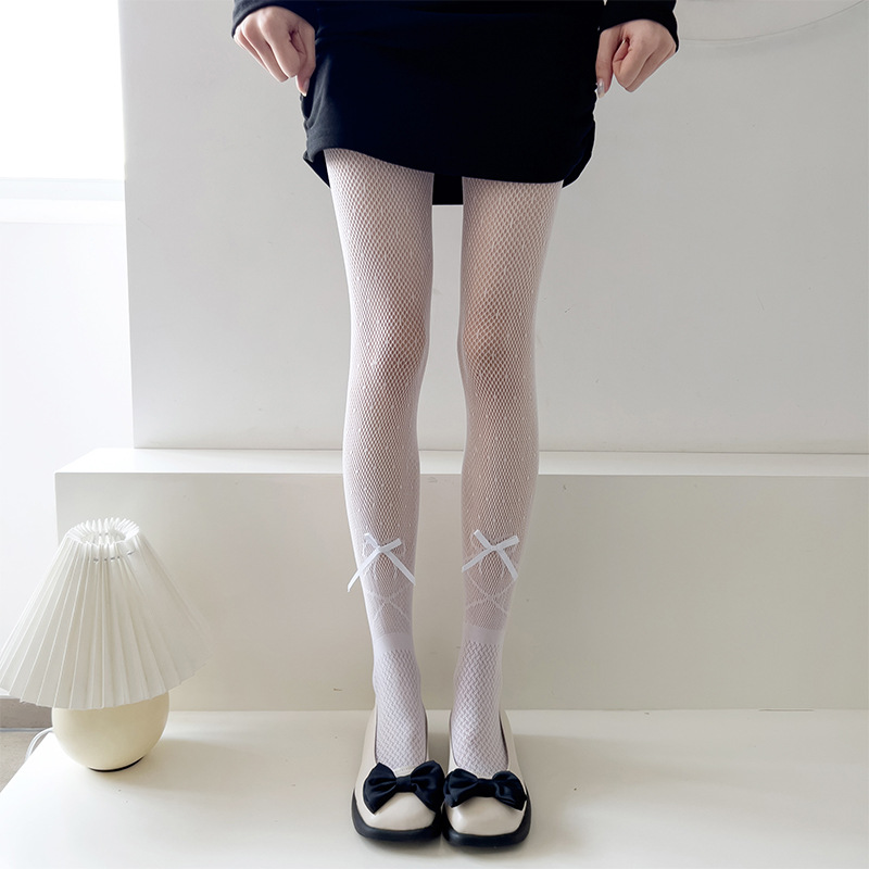 Blanco de seda bowknot leggings verano fino Lolita negro medias que adelgaza versátil JK malla calcetines fabricantes lote