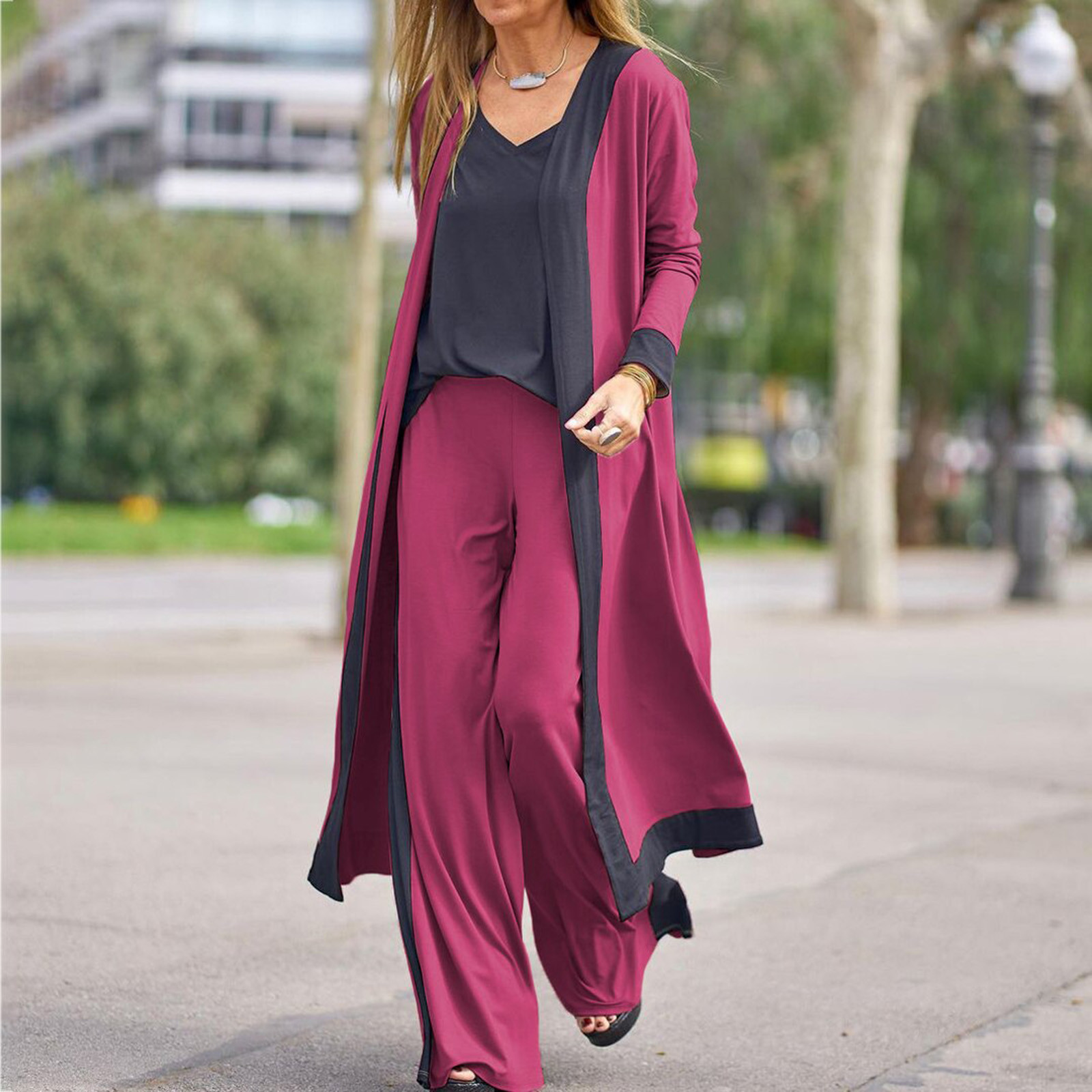 Daily Women's Casual Classic Style Solid Color Polyester Pants Sets Pants Sets display picture 12