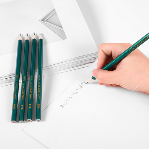 2b pencil green hexagonal pole primary school student pencil children's painting sketch pencil student stationery HB pencil wholesale