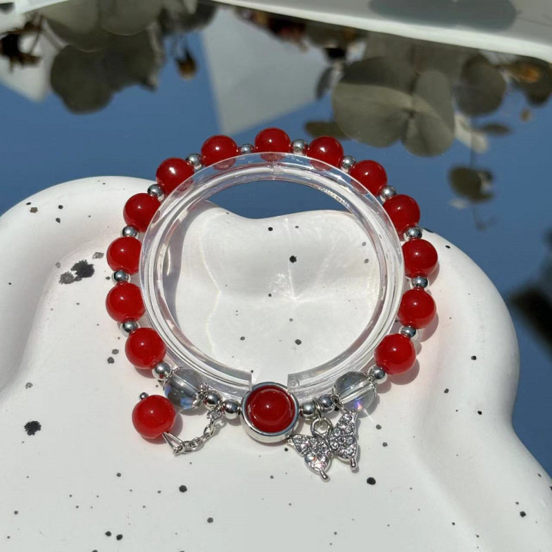 S014-레드나비 모조 캣츠아이 팔찌#SZ268용