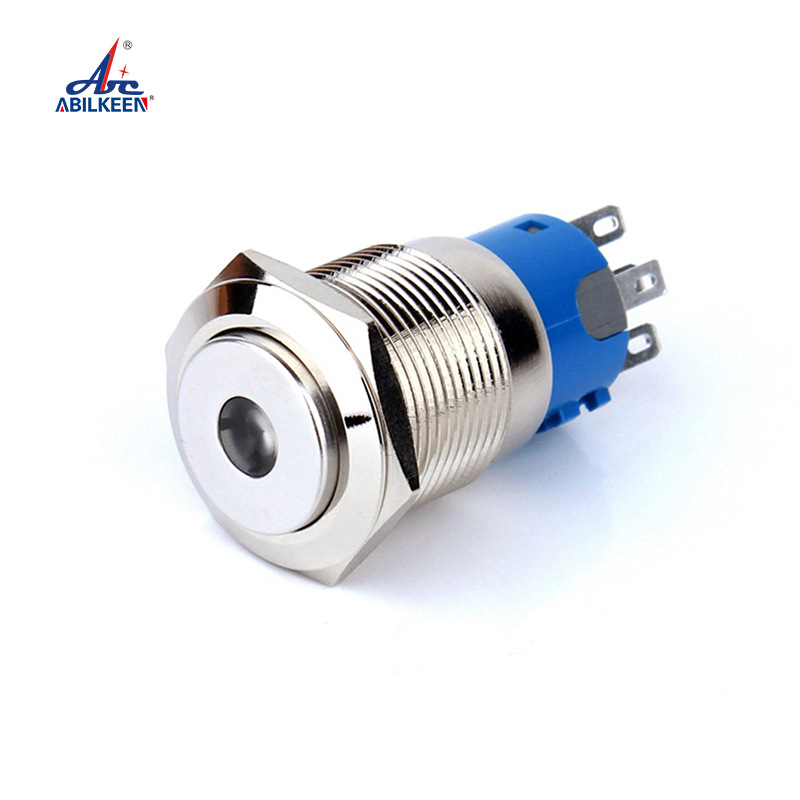 供应19mm 自复位自锁防水金属按钮开关 高头汽车LED灯按钮开关