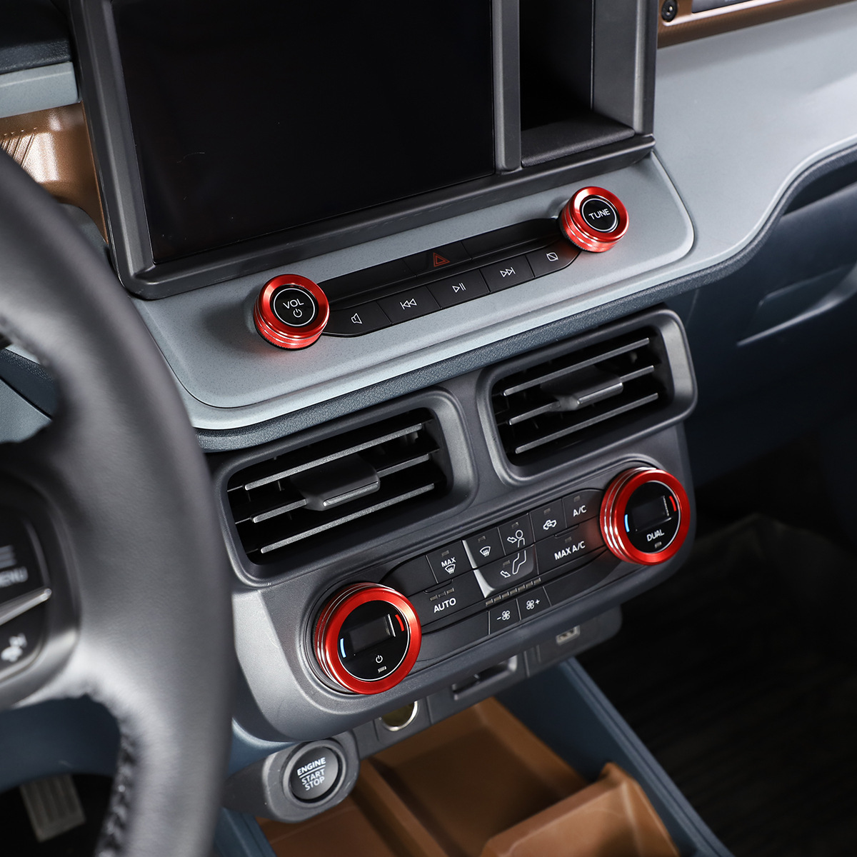 Suitable for 22-24 Ford Maverick Air Conditioning Headlight Knob Decorative Ring Volume Interior Modification