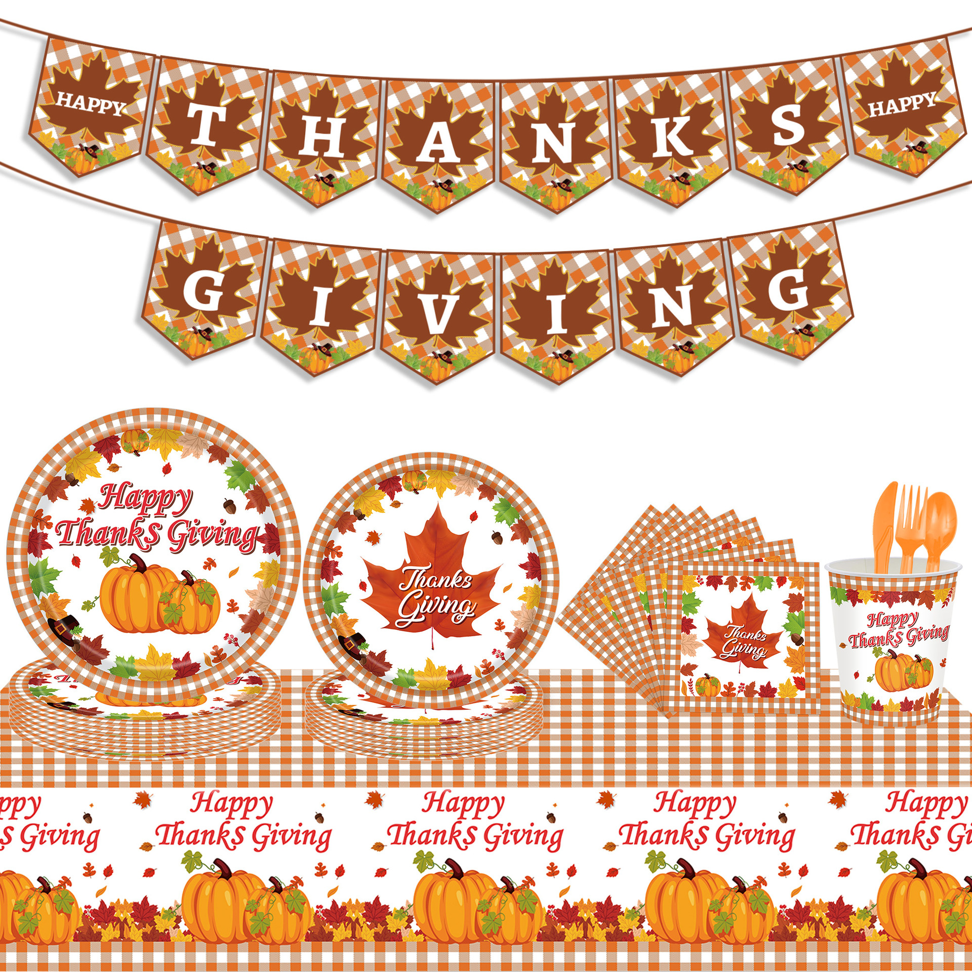 Thanksgiving Pumpkin Letter Paper Party Party Packs display picture 1