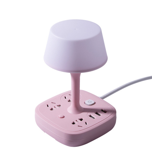 LED eye-care multi-functional desk lamp plug learning night light adapter bed lamp USB charging power strip
