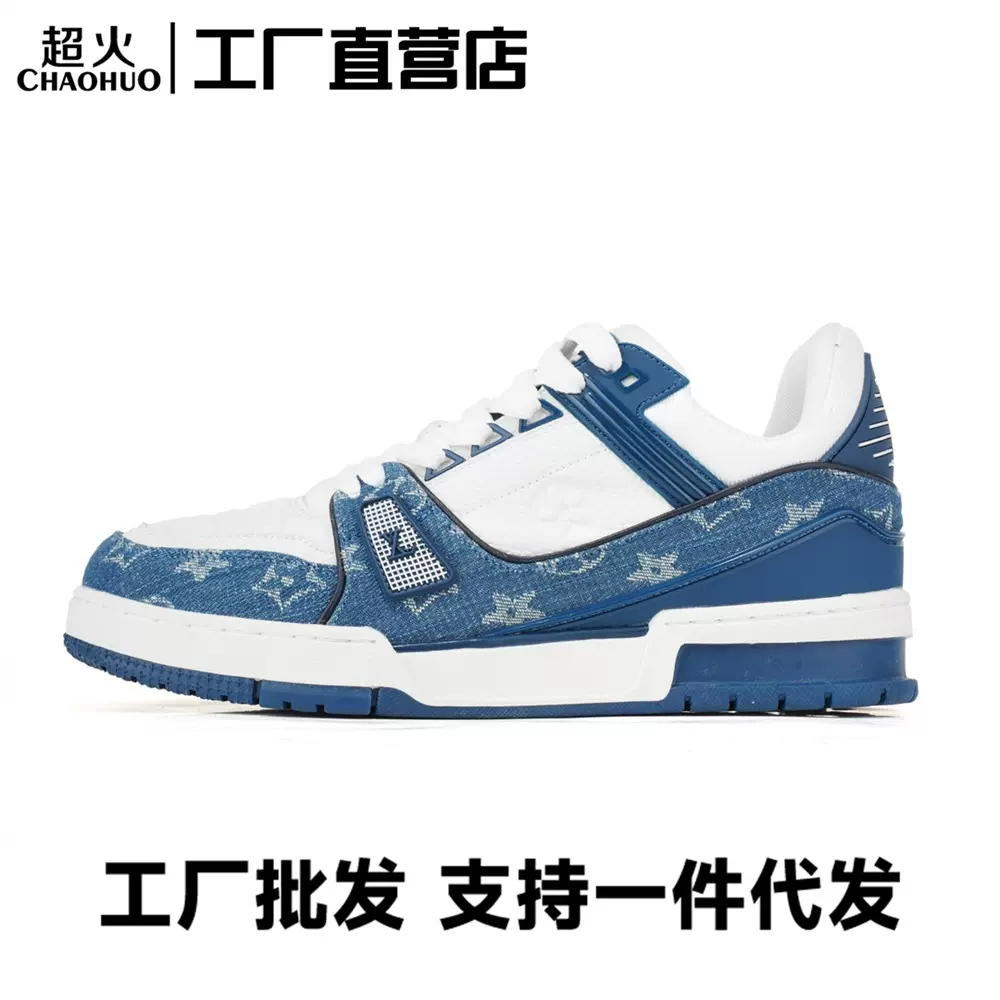 莆田秋冬新款真皮牛仔男士小白鞋时尚ins休闲运动波点板鞋女潮鞋