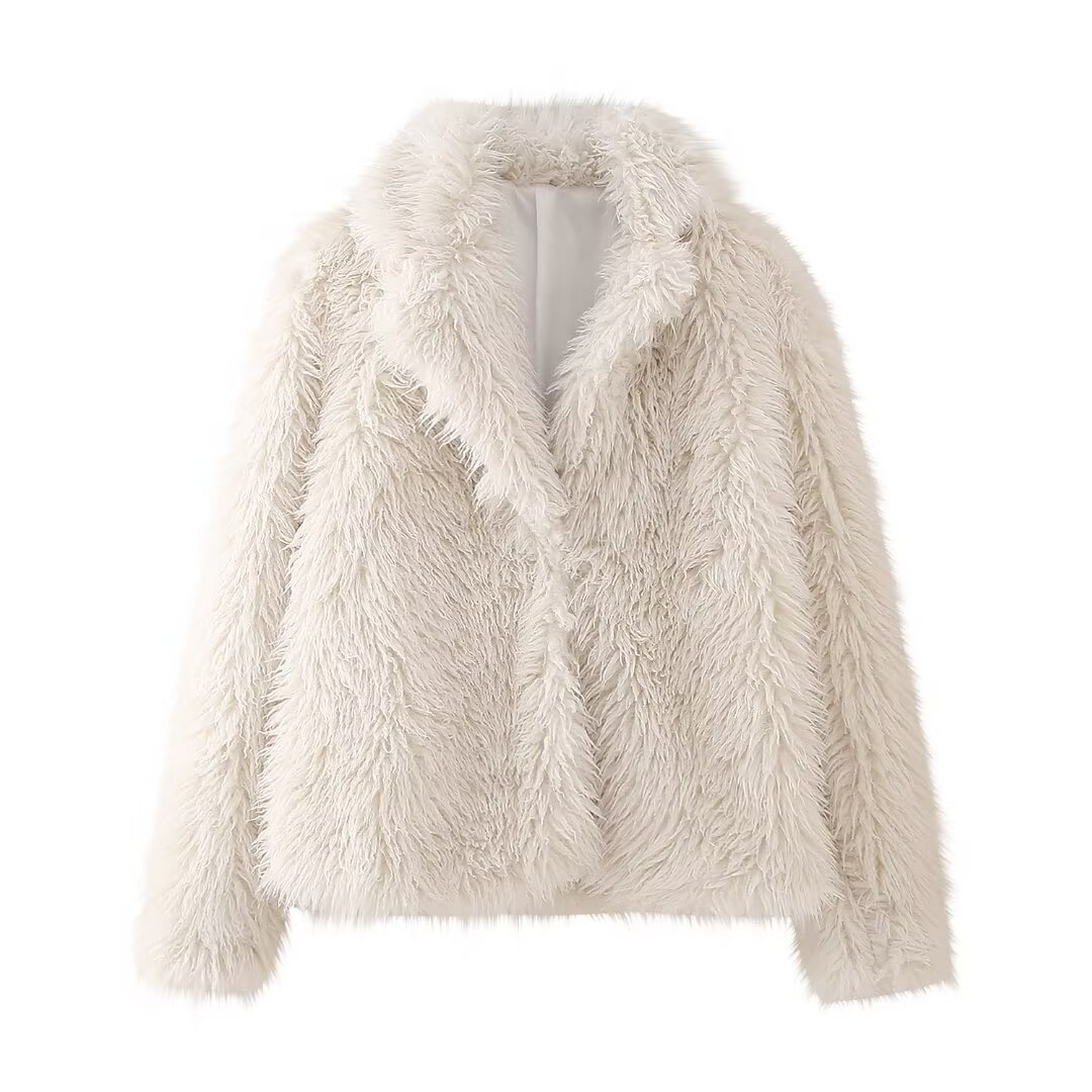 Sieviešu apģērbs temperamentīgs dāmu stila vienkrāsains jēra vilnas mētelis_voghion.com