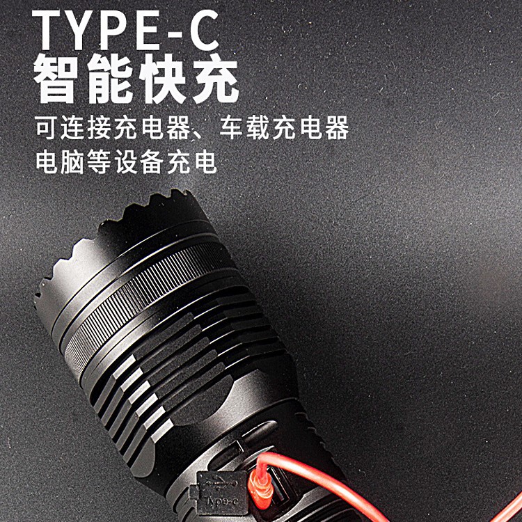 Blanco brillante láser de larga duración resistencia recargable de aluminio impermeable montañismo al aire libre linterna camping