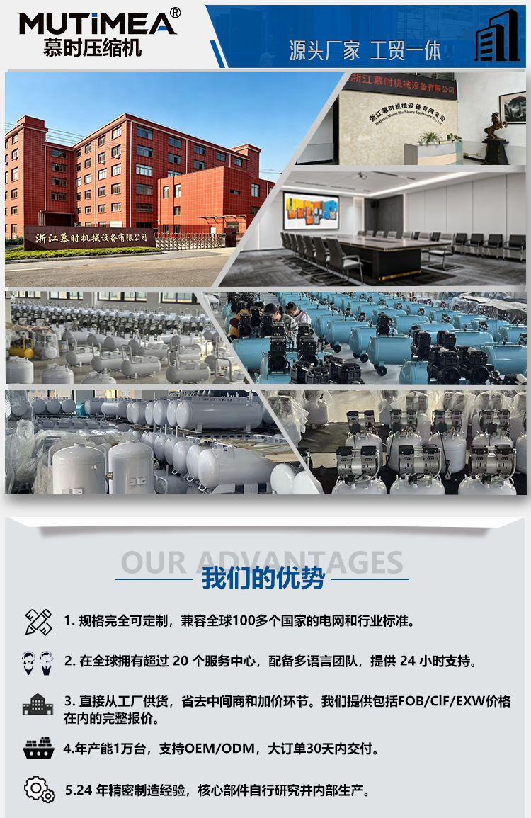 Oil-free silent air compressor, industrial-grade air compressor, small 220V portable woodworking high-pressure air pump