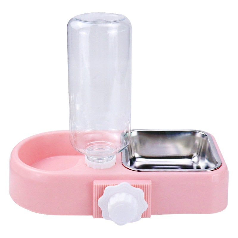 Comedero doble colgante para mascotas, dispensador automático de agua antisalpicaduras de doble propósito para gatos y perros, suministro directo de fábrica