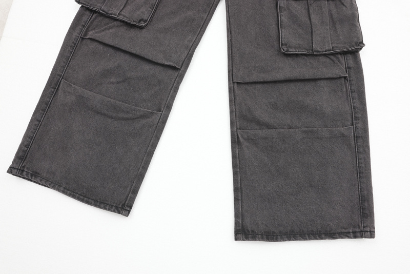 Men's Clothing new retro design multi-pocket jeans men's fashion brand new casual all-matching overalls_voghion.com