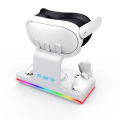 新商品メタクエスト3ヘッド装着充電ベース自慢VRハンドル付充電スタンドクエスト3ゲームアクセサリー