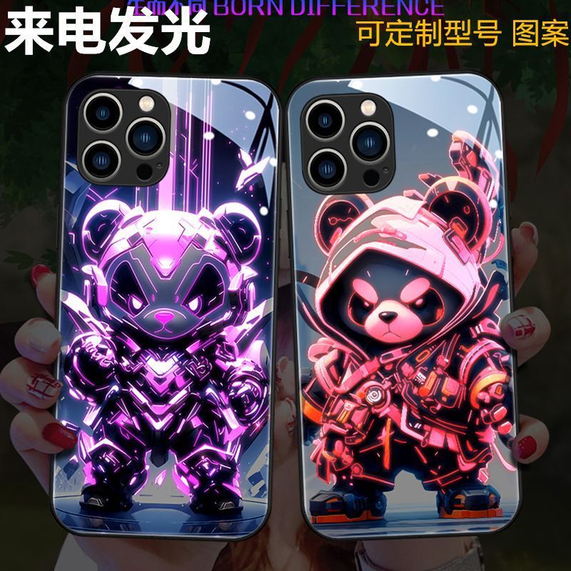 Apple 14Promax phone case iPhone13mini incoming light 12 new 15 armor panda 16
