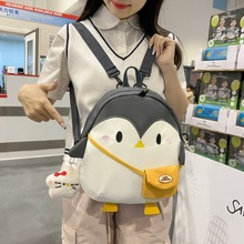 日系时尚可爱卡通企鹅少女背包2024新款简约潮流高颜值百搭单肩包
