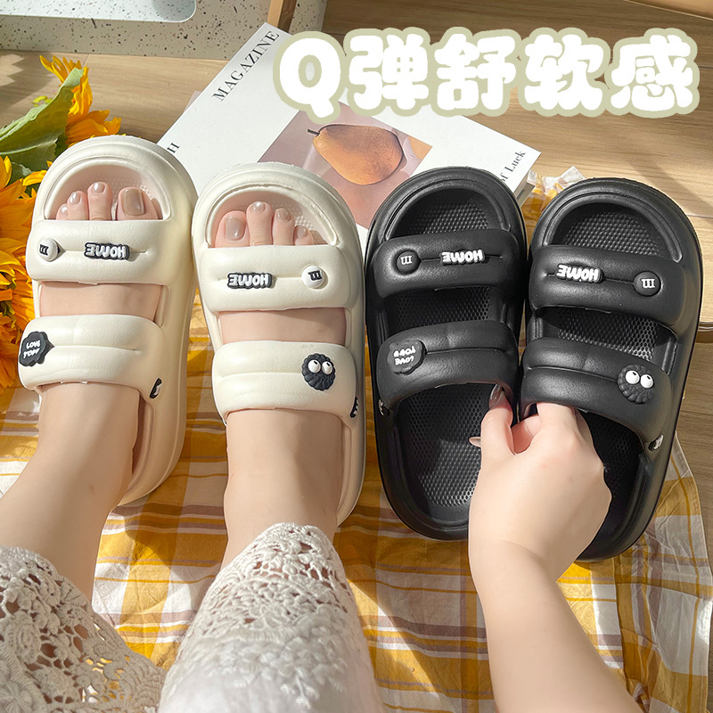 Pisar las zapatillas de mierda para mujer linda Loopy verano interior EVA al aire libre sandalias y zapatillas para mujer de playa