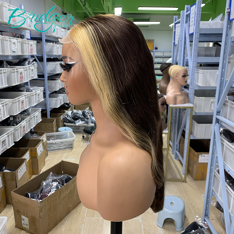 Parrucche di capelli umani con chiusura in pizzo 4*4 biondo castano di fabbrica_voghion.com