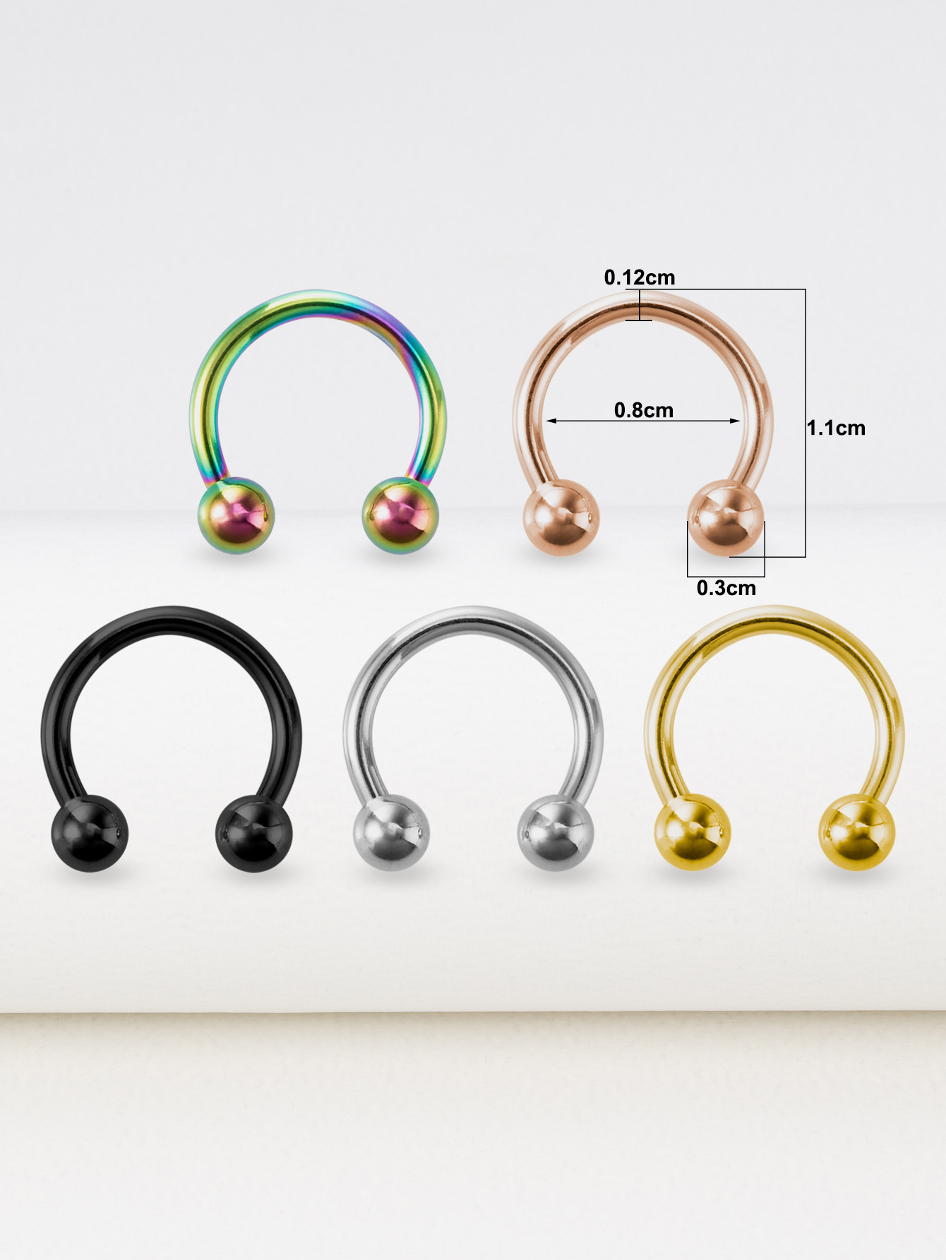 Simple Style Solid Color Stainless Steel Arylic Nose Studs 1 Set display picture 5