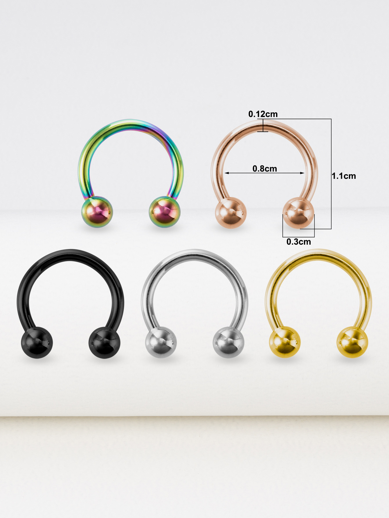 Simple Style Solid Color Stainless Steel Arylic Nose studs 1 Set