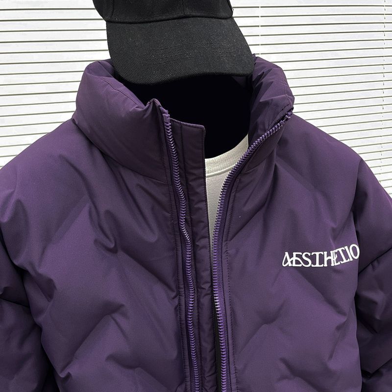 Down Jacket Men's Lightweight Diamond Shape Hoodless Stand Collar 2025 Winter New White Duck down Warm Loose Casual Jacket