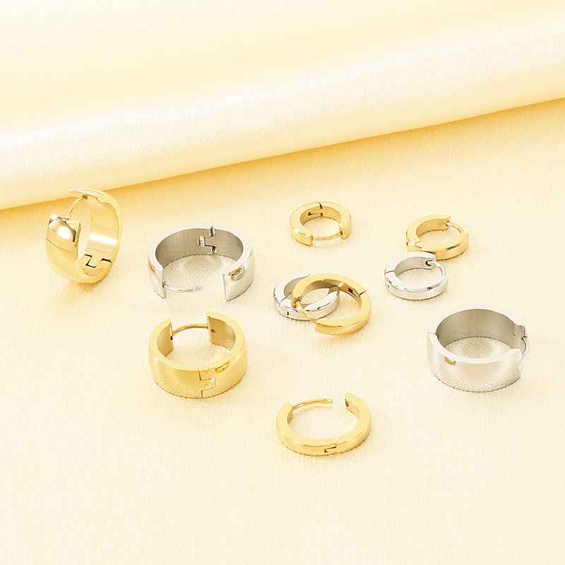 Minimalist Stainless Steel Hoop Earrings For Everyday Versatile Wear_voghion.com