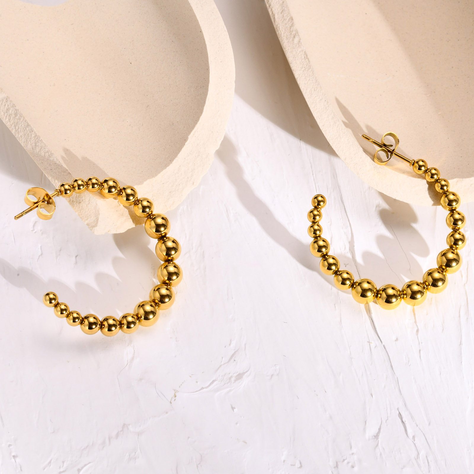 Simple Style U Shape Stainless Steel Earrings Plating Stainless Steel Earrings 1 Pair