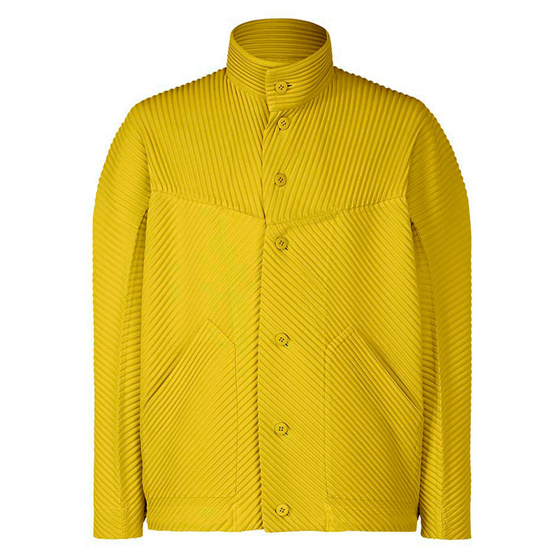 Primavera 2024 chaqueta suelta casual nicho diseñador neutral chaqueta plisada de los hombres