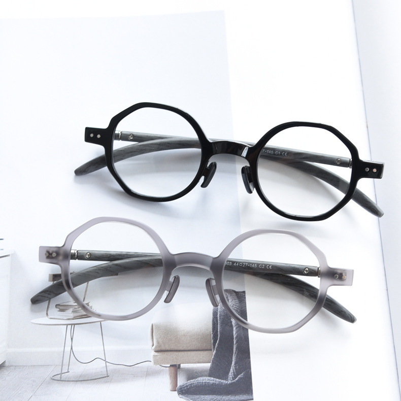 72303 New Trendy Tr90 Lightweight Square Frame Prescription Eyeglasses for Men and Women, Artistic Retro Non-Prescription Frames, Can Be Customized with Prescription Lenses