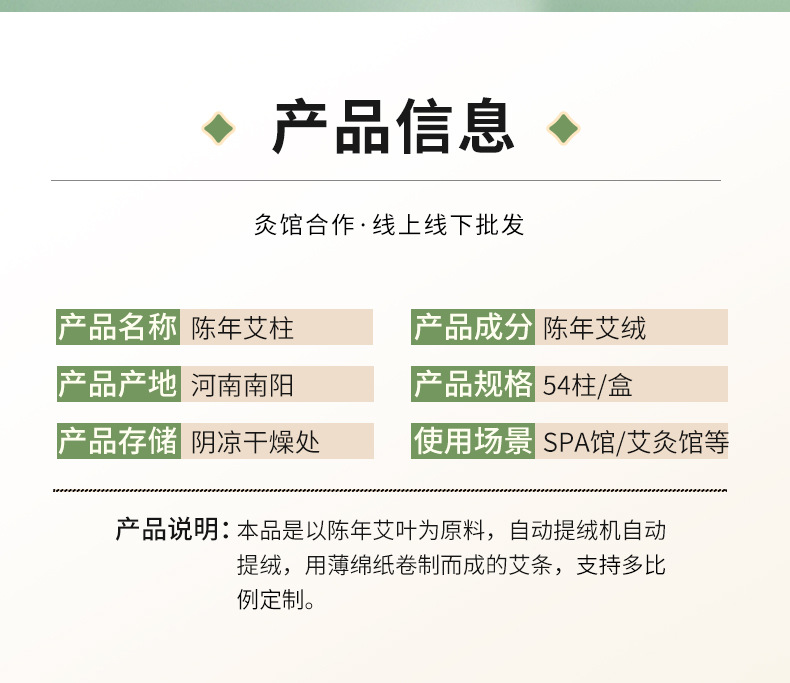Aged Moxa Cones Ai Zhu 5 Year Mugwort Wool 54 Pack 1.8x2.7cm for Moxibustion key features