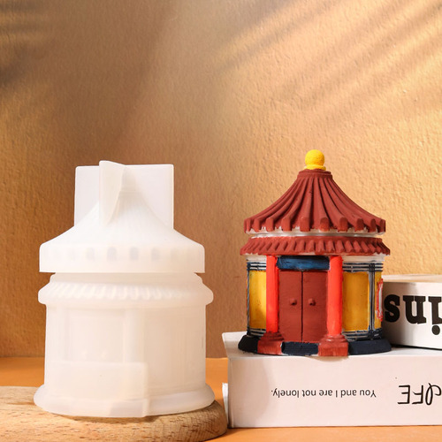 Proud diy glue mold Chinese style building storage box silicone mold mirror resin exclusive to Amazon
