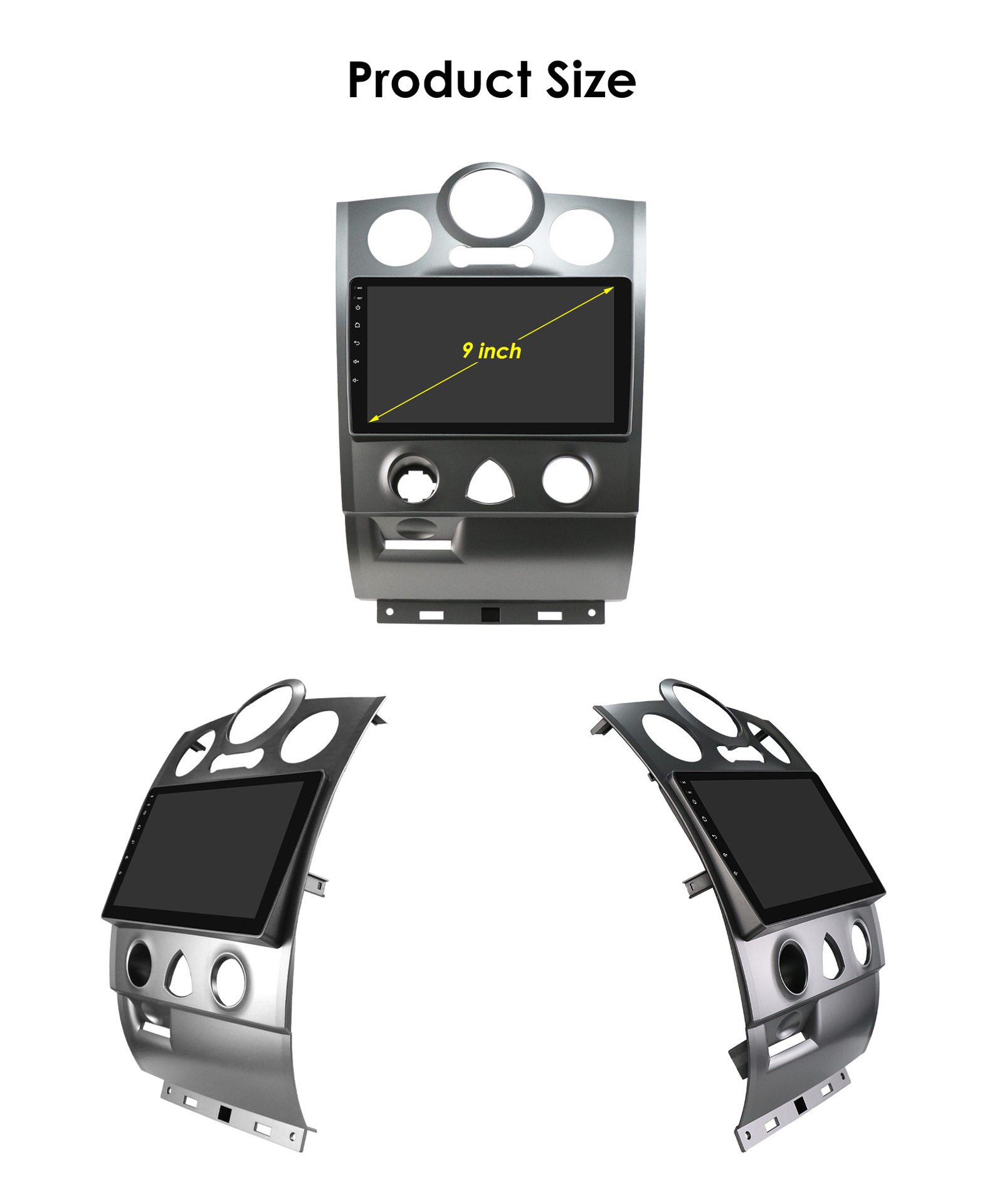 9inch Suitable for 2002-2009 Renault Megane 2Nd Generation Lower Center Console Android Navigation and Reversing Camera