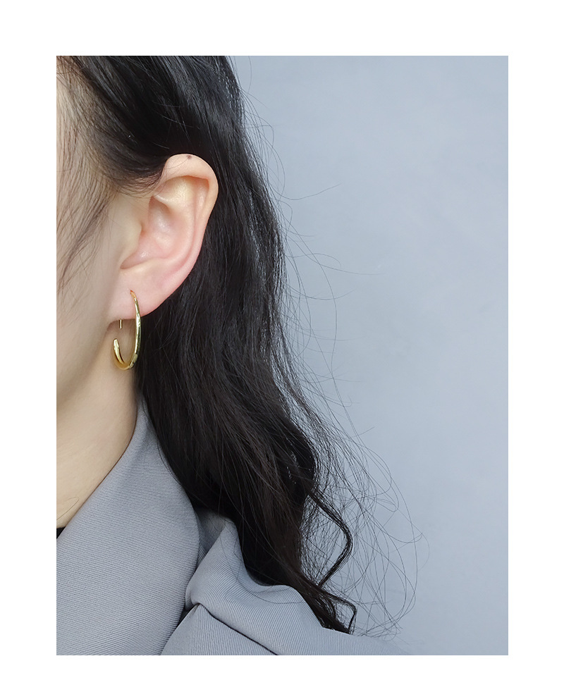 Women'S Gender 1 Pair 925 Sterling Silver Solid Color Earrings