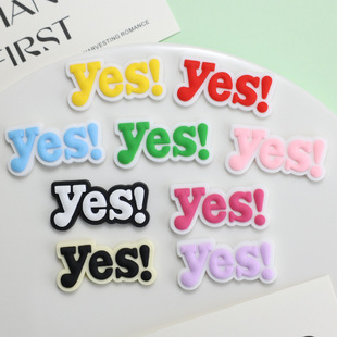 Cute Yes English Letters Ins Style Simple Fashion Accessories for Clothing, Slippers, Versatile Daily Necessities, Toothbrush Cup Stickers
