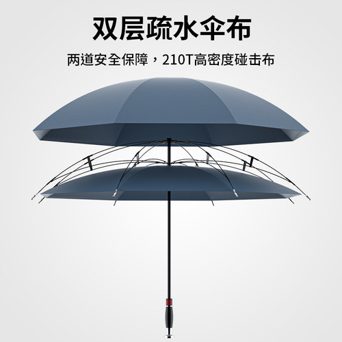 Automatic long-handled double-layer umbrella for reverse umbrella stroller for women, rain or shine, large double-person, storm-resistant straight for men