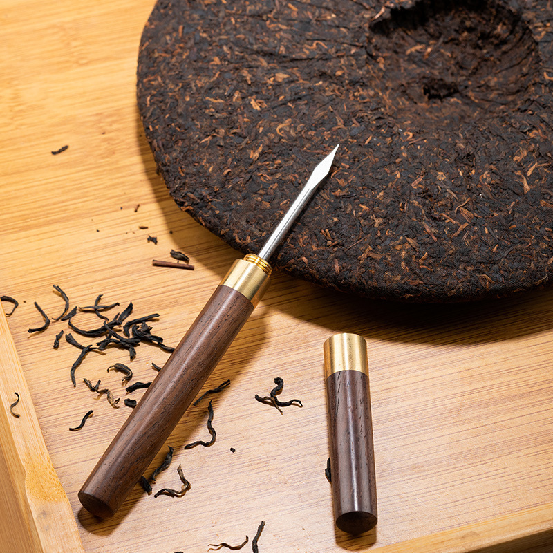 Cuchillo de té de ébano pu'er aguja de té cono de té palanca de Té Negro herramienta de té abierta juego de té de Kung Fu ceremonia del té accesorios logotipo fijo