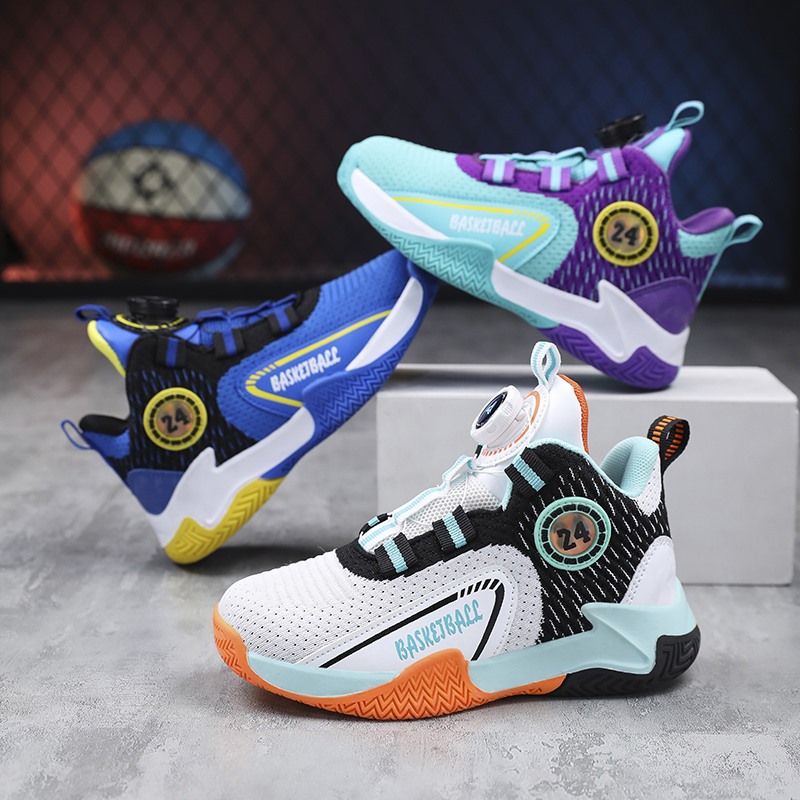 Children's basketball shoes 2023 autumn new breathable mesh sneakers student sneakers running shoes_voghion.com
