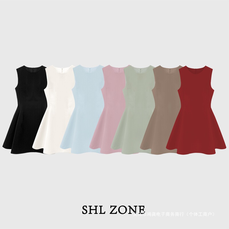 Cross-Border Shuhulei Birthday Dress Sleeveless Version Summer Thin Suit Skirt Slimming Waist Women's Sleeveless Dress