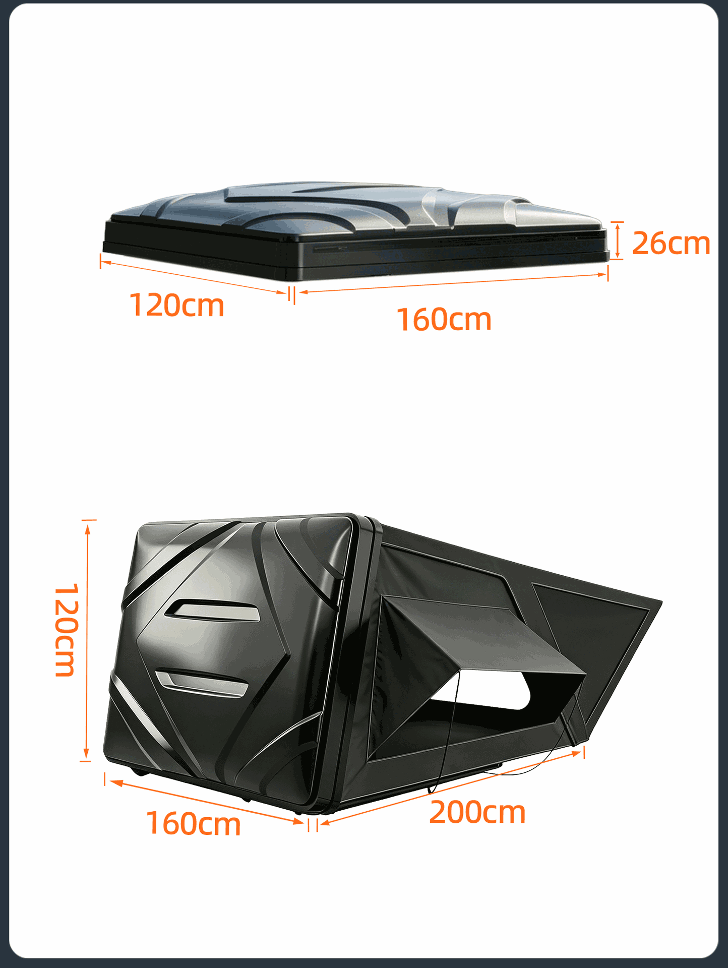 Manufacturer's Direct Cross-Border Supply of Abs Hard-Shell Side-Flip Roof Tents, Fully Automatic Hydraulic Suv Off-Road Vehicle Camping Tents