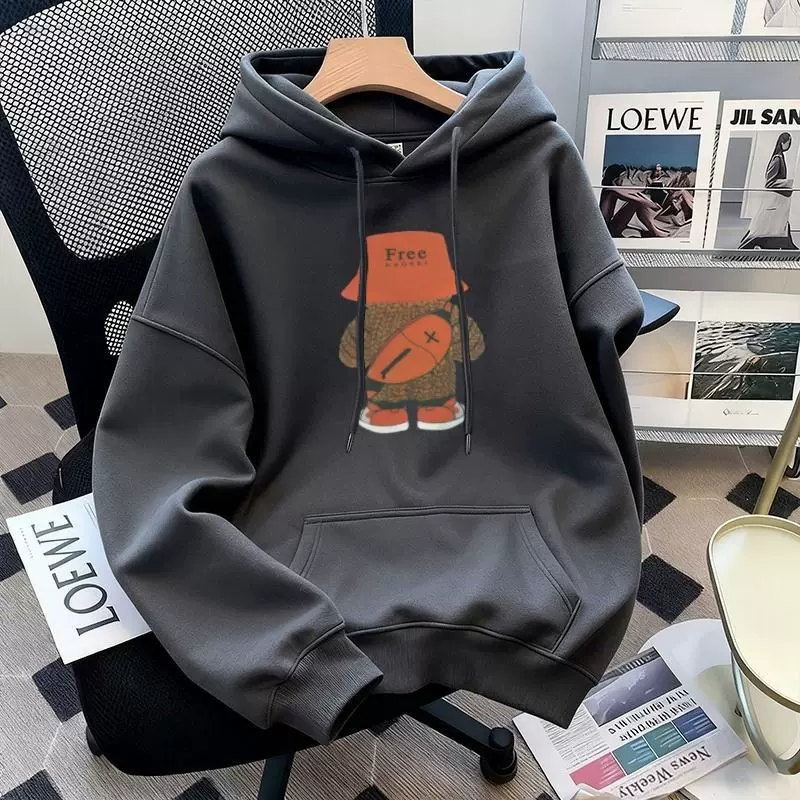 帅气美式复古连帽卫衣爆款新款春秋薄款潮牌字母宽松带帽秋冬款
