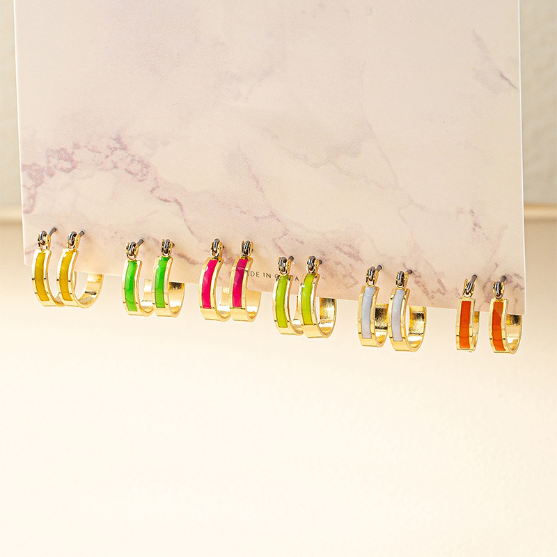 6 Pairs Fashion C Shape Alloy Plating Womenu0027S Earrings