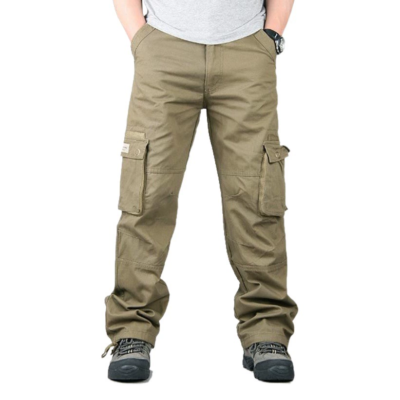 Мужские брюки для весны и осени, уличные брюки-карго в стиле милитари зеленого цвета с множеством карманов, мужские прямые брюки с множеством карманов, свободные молодежные повседневные брюки